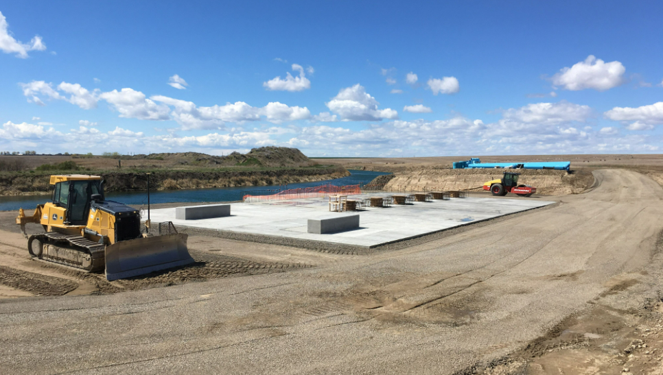 onstruction site next to a canal